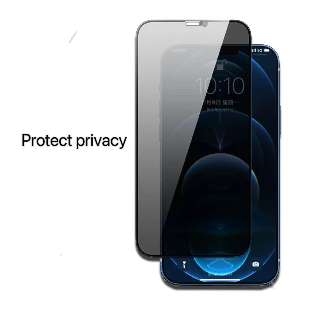 Full Coverage Privacy Anti Spy Screen Protectors for iPhone 16 15 14 Pro Max HD Eye Protection Green Light Film Anti Blue Light