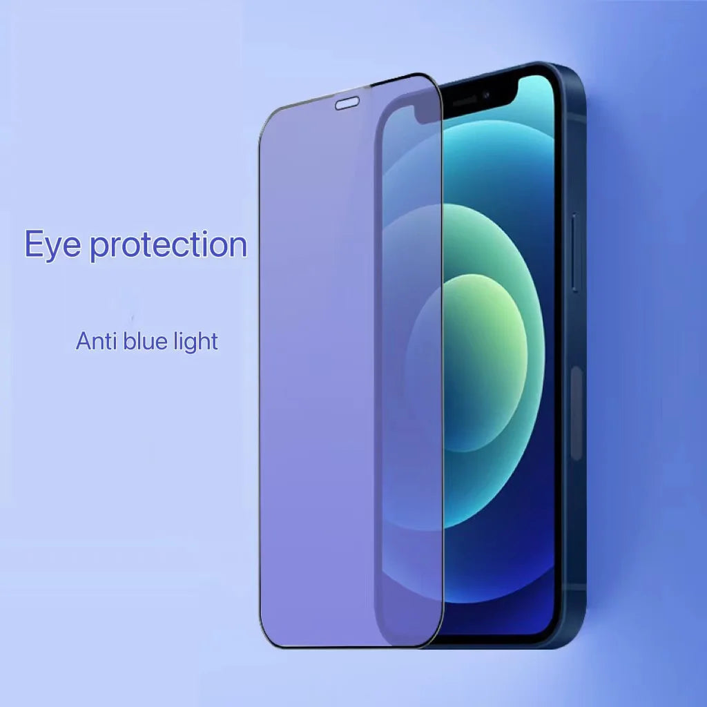 Full Coverage Privacy Anti Spy Screen Protectors for iPhone 16 15 14 Pro Max HD Eye Protection Green Light Film Anti Blue Light