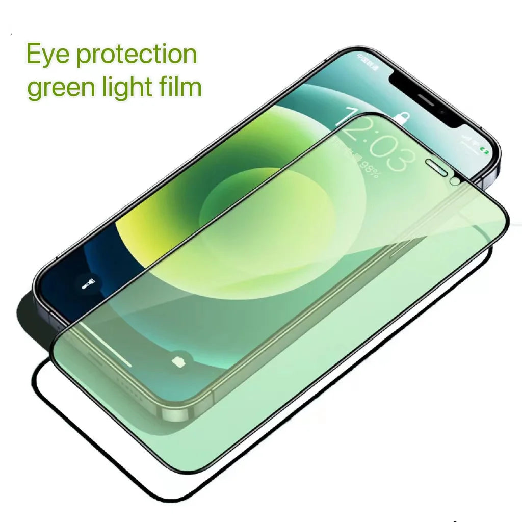 Full Coverage Privacy Anti Spy Screen Protectors for iPhone 16 15 14 Pro Max HD Eye Protection Green Light Film Anti Blue Light