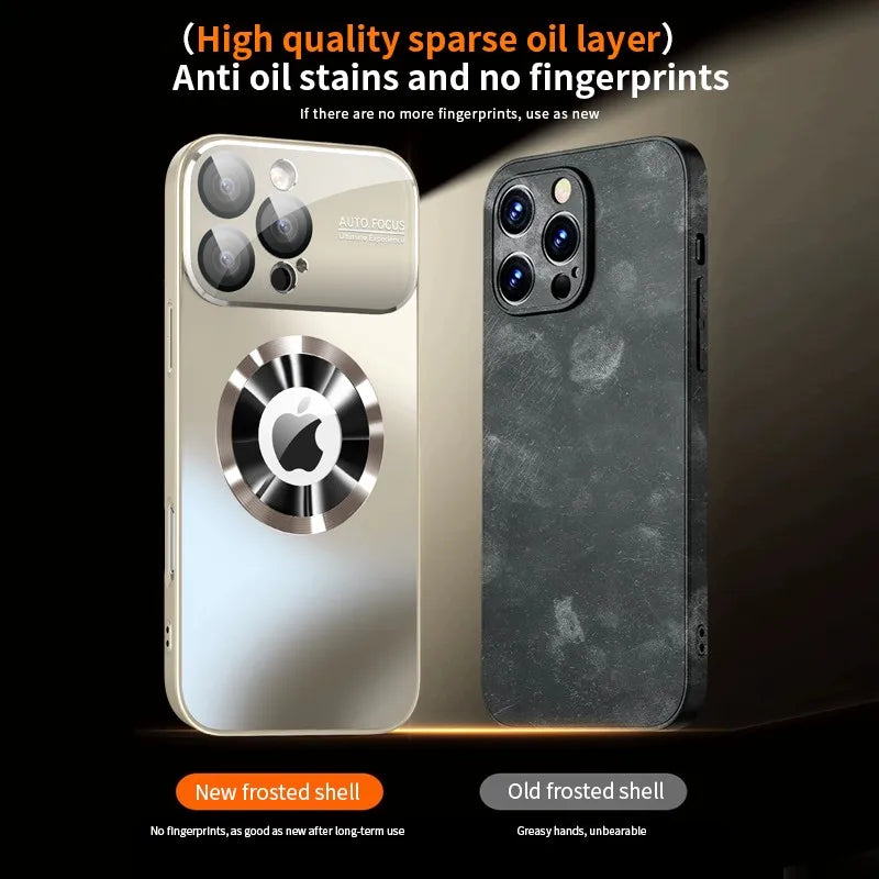 Luxury Glass Camera Lens For Magesafe Magnetic Wireless Charging Case For iPhone 16 15 13 14 11 12 Pro Max Plus Shockproof Cover