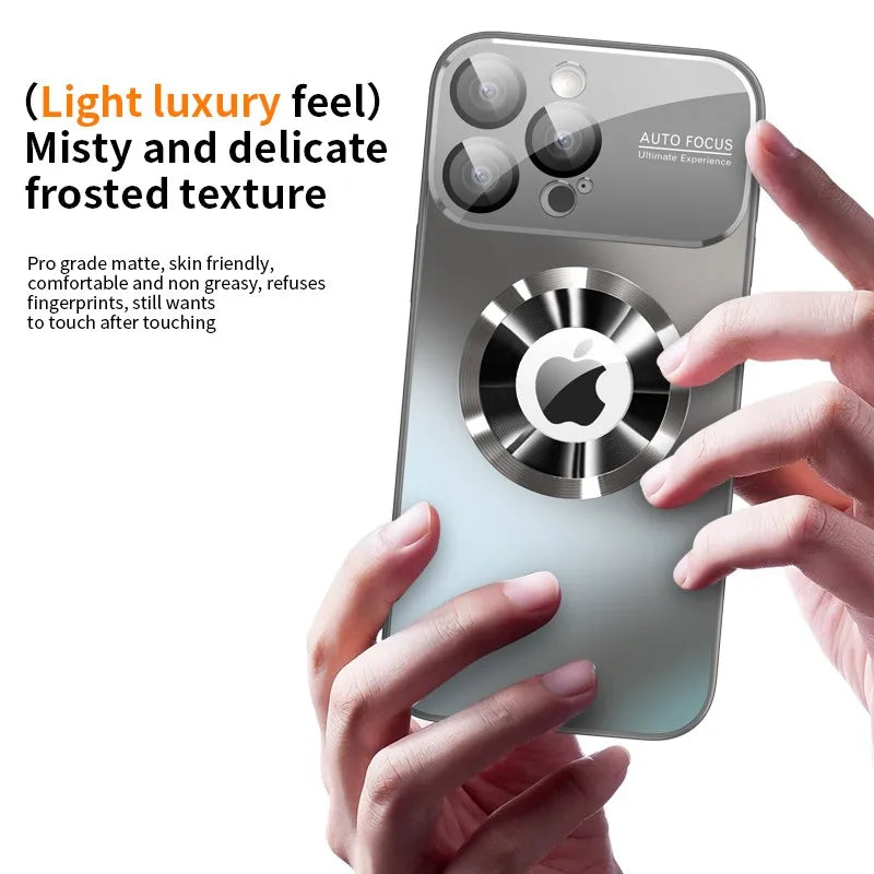 Luxury Glass Camera Lens For Magesafe Magnetic Wireless Charging Case For iPhone 16 15 13 14 11 12 Pro Max Plus Shockproof Cover
