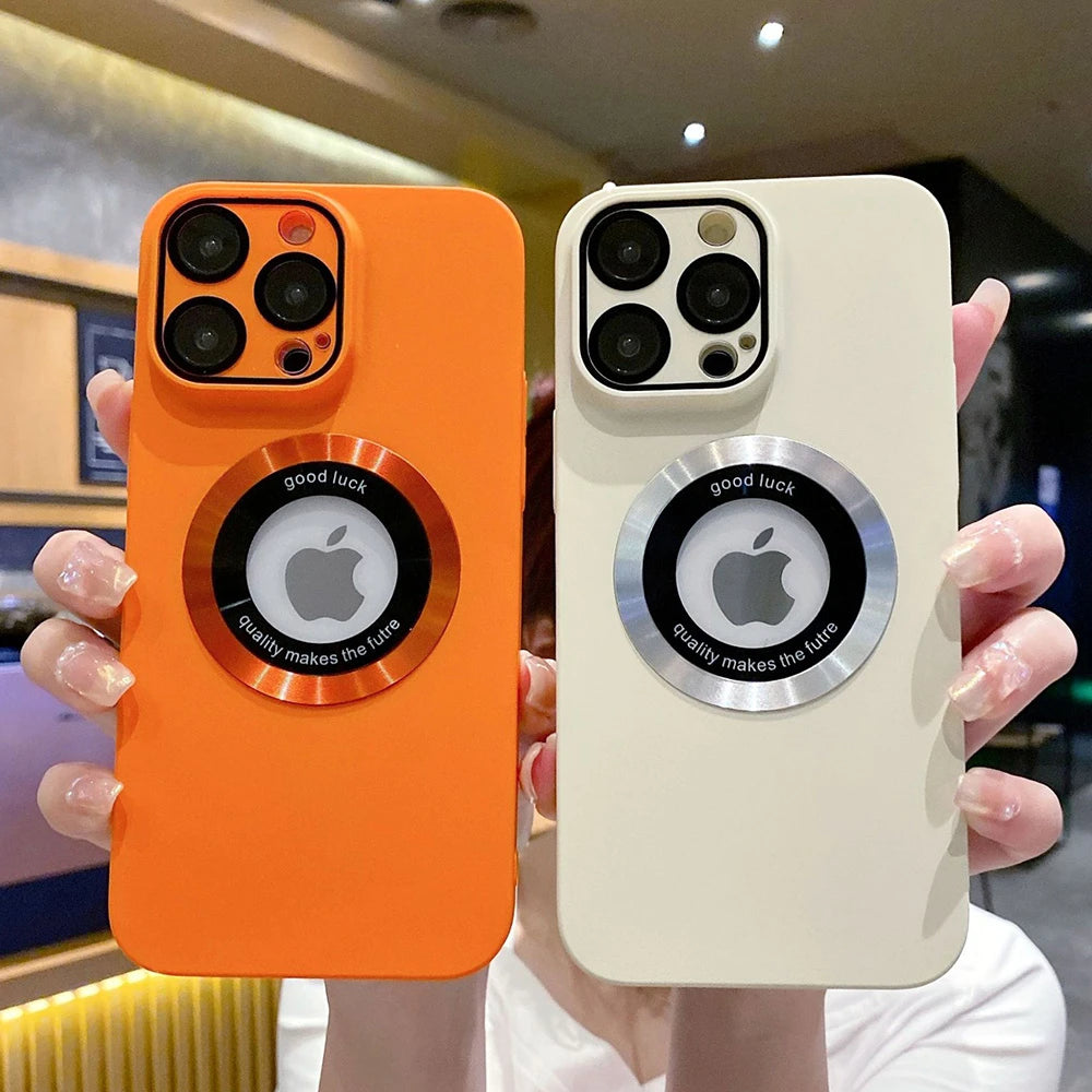 For Magsafe Slim Matte PC Hard Magnetic Phone Cases For iPhone 16 15 14 13 12 11 Pro Max Plus Case Ultra Thin LOGO Hole Cover