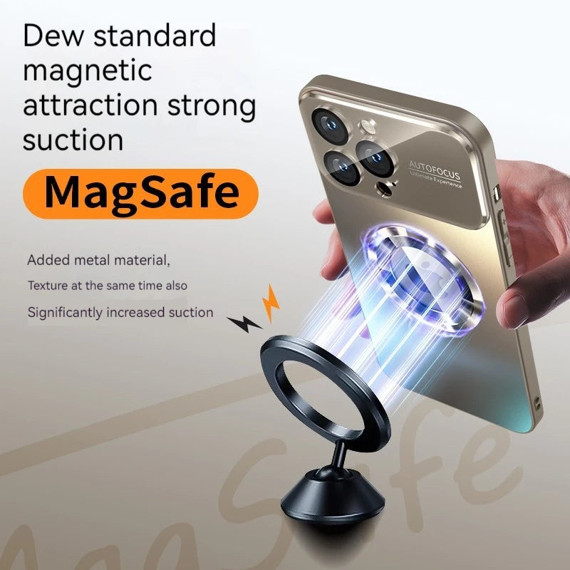 Luxury Glass Camera Lens Protection Case For iPhone 16 11 12 13 15 Pro Max 14 Plus For Magesafe Wireless Charging Magnetic Cover