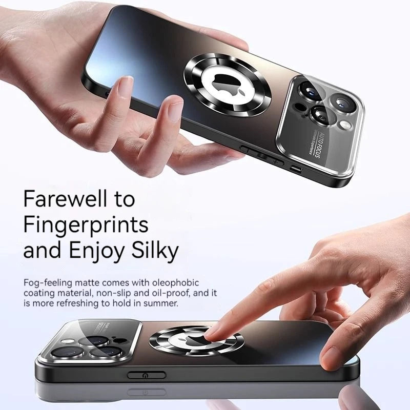 Luxury Glass Camera Lens Protection Case For iPhone 16 11 12 13 15 Pro Max 14 Plus For Magesafe Wireless Charging Magnetic Cover