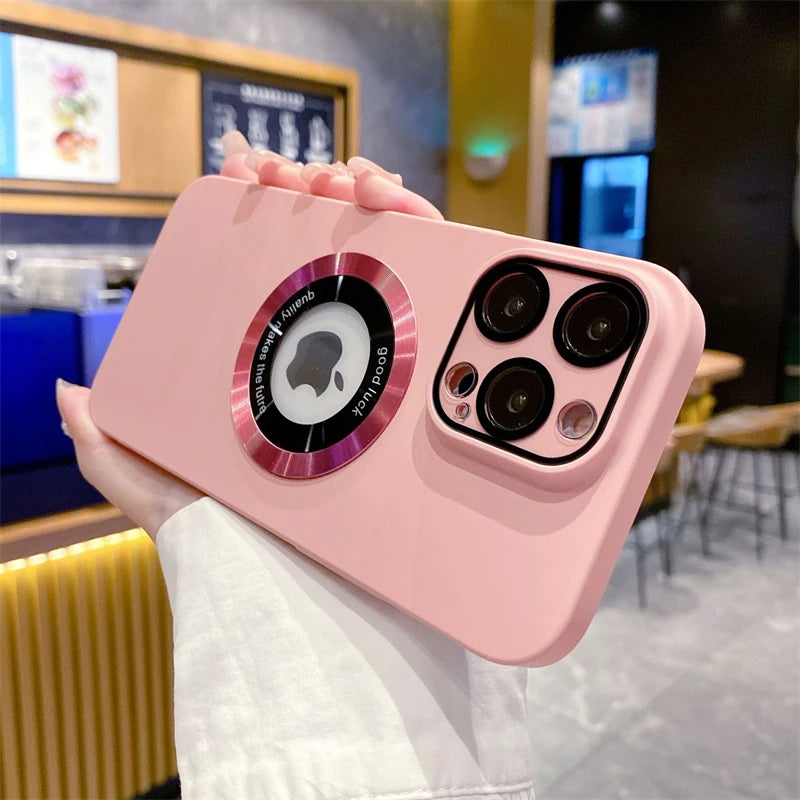 For Magsafe Slim Matte PC Hard Magnetic Phone Cases For iPhone 16 15 14 13 12 11 Pro Max Plus Case Ultra Thin LOGO Hole Cover