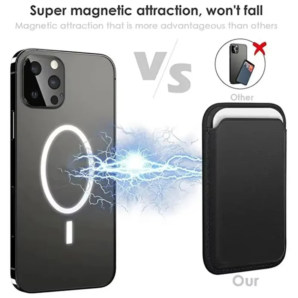 Magnetic Leather Wallet Case for iPhone 15Pro 14 13 16 Pro Max Magsafe Card Holder Luxury Phone Cover Protective Bag Accessories